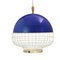 Cobalt Magnolia I Suspension Lamp with Brass Ring by Dooq 2