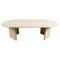 Vintage Oval Travertine Coffee Table, 1970s 1