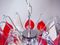 Red & White Glass Chandelier by Paolo Venini for Venini, 1960s 4