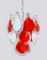 Red & White Glass Chandelier by Paolo Venini for Venini, 1960s 1