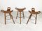 Mid-Century Brutalist Bar Stools, 1960s, Set of 3 4