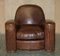 Art Deco Brown Leather Armchairs, 1920s, Set of 2 3