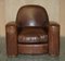 Art Deco Brown Leather Armchairs, 1920s, Set of 2, Image 3