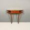 Mid-Century Modern Italian Wood, Briar and Brass Console with Drawer, 1940s, Image 2