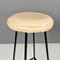 Italian Mid-Century Black Matt Metal and Coloured Faux Leather Stools, 1960s, Set of 3 9