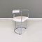 Modern Italian Steel and White Glossy Faux Leather Chairs, 1970s, Set of 10 4