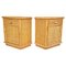 Mid-Century Bedside Tables in Bamboo & Rattan, Italy, 1970s, Set of 2 3