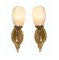Art Nouveau Wall Lights Sconces with Alabaster Shades, Set of 2, Image 1