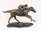 Pferd und Jockey aus Bronze im Stil von PJ Mene Steeplechase 1