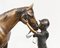 Französische Jockey- und Pferdestatue aus Bronze 2