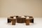 Walnut Dry Bar with Benches, Italy, 1970s, Set of 5 3