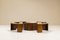 Walnut Dry Bar with Benches, Italy, 1970s, Set of 5 2