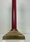 Large Brass and Red Lacqued Corinthian Column Table Lamp, 1970s, Image 7