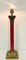 Lámpara de mesa corintia grande de latón lacado en rojo, años 70, Imagen 13