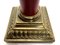 Large Brass and Red Lacqued Corinthian Column Table Lamp, 1970s, Image 4