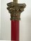 Große korinthische Säulen Tischlampe aus Messing & Rot lackiert, 1970er 12