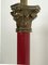 Large Brass and Red Lacqued Corinthian Column Table Lamp, 1970s 12