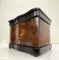 Early-20th Century French Foldable Hand-Carved Marquetry Walnut Liqueur Cellar, 1890s, Image 11