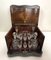 Early-20th Century French Foldable Hand-Carved Marquetry Walnut Liqueur Cellar, 1890s 7