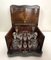 Early-20th Century French Foldable Hand-Carved Marquetry Walnut Liqueur Cellar, 1890s, Image 7