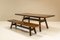 Torbecchia Walnut Dining Table and Bench by Giovanni Michelucci for Poltronova, Italy, 1965, Set of 2 2