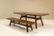 Torbecchia Walnut Dining Table and Bench by Giovanni Michelucci for Poltronova, Italy, 1965, Set of 2, Image 2