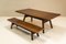 Torbecchia Walnut Dining Table and Bench by Giovanni Michelucci for Poltronova, Italy, 1965, Set of 2, Image 1