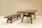 Torbecchia Walnut Dining Table and Bench by Giovanni Michelucci for Poltronova, Italy, 1965, Set of 2 3