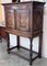 Antique Spanish Cabinet in Carved Walnut and Iron Stretcher, 1850 4