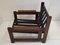Vintage Brutalist Chairs in Wood and Leather, 1960, Set of 2, Image 4