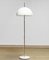 Chrome and White Acrylic Mushroom Floor Lamp attributed to Fagerhult, Sweden, 1970s 5