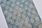 Blue Distressed Faded Pale Hand Knotted Runner Rug 4