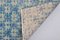 Blue Distressed Faded Pale Hand Knotted Runner Rug 7