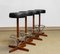 Teak with Chrome and Black Faux Leather Swivel Stools attributed to Börje Johanson, 1960s, Set of 4 5