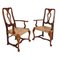 Antique Venetian Baroque Armchairs in Hand Carved Walnut, 1890, Set of 2 1