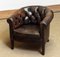 Vintage Swedish Chesterfield Model Tufted Chair with Brown Patina Leather, 1940s 8