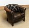 Vintage Swedish Chesterfield Model Tufted Chair with Brown Patina Leather, 1940s, Image 4
