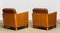 Art Deco Elm Base and Dark Brown Wool Chairs by Erik Chambert, 1930s, Set of 2 7