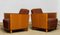 Art Deco Elm Base and Dark Brown Wool Chairs by Erik Chambert, 1930s, Set of 2 4