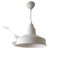 Scandinavian Industrial Glossy White Aluminium Hanging Lamp, 1980s, Image 2
