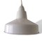 Lámpara colgante industrial escandinava de aluminio blanco brillante, años 80, Imagen 3