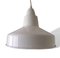 Scandinavian Industrial Glossy White Aluminium Hanging Lamp, 1980s, Image 3