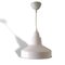 Scandinavian Industrial Glossy White Aluminium Hanging Lamp, 1980s, Image 1