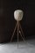 Danish Wood and Lace Tripod Cocoon Floor Lamp, 1960s, Image 10