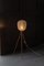 Danish Wood and Lace Tripod Cocoon Floor Lamp, 1960s 12
