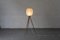 Danish Wood and Lace Tripod Cocoon Floor Lamp, 1960s 2