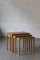 Tavolini ad incastro in quercia di Wilhelm Renz, Germania, anni '60, set di 3, Immagine 2