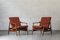 Easy Chairs in Coral Red by Poul Volther for Frem Rojle, Denmark, 1960s, Set of 2 1