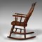 Antique English Oak & Beech Lath Back Rocking Chair, 1900s 4