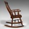 Antique English Oak & Beech Lath Back Rocking Chair, 1900s 3